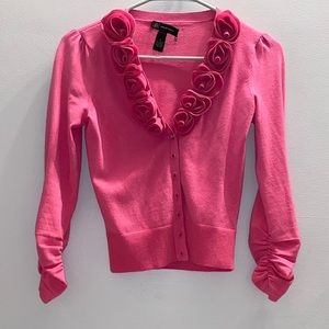 PINK FLORAL DESIGN CARDIGAN